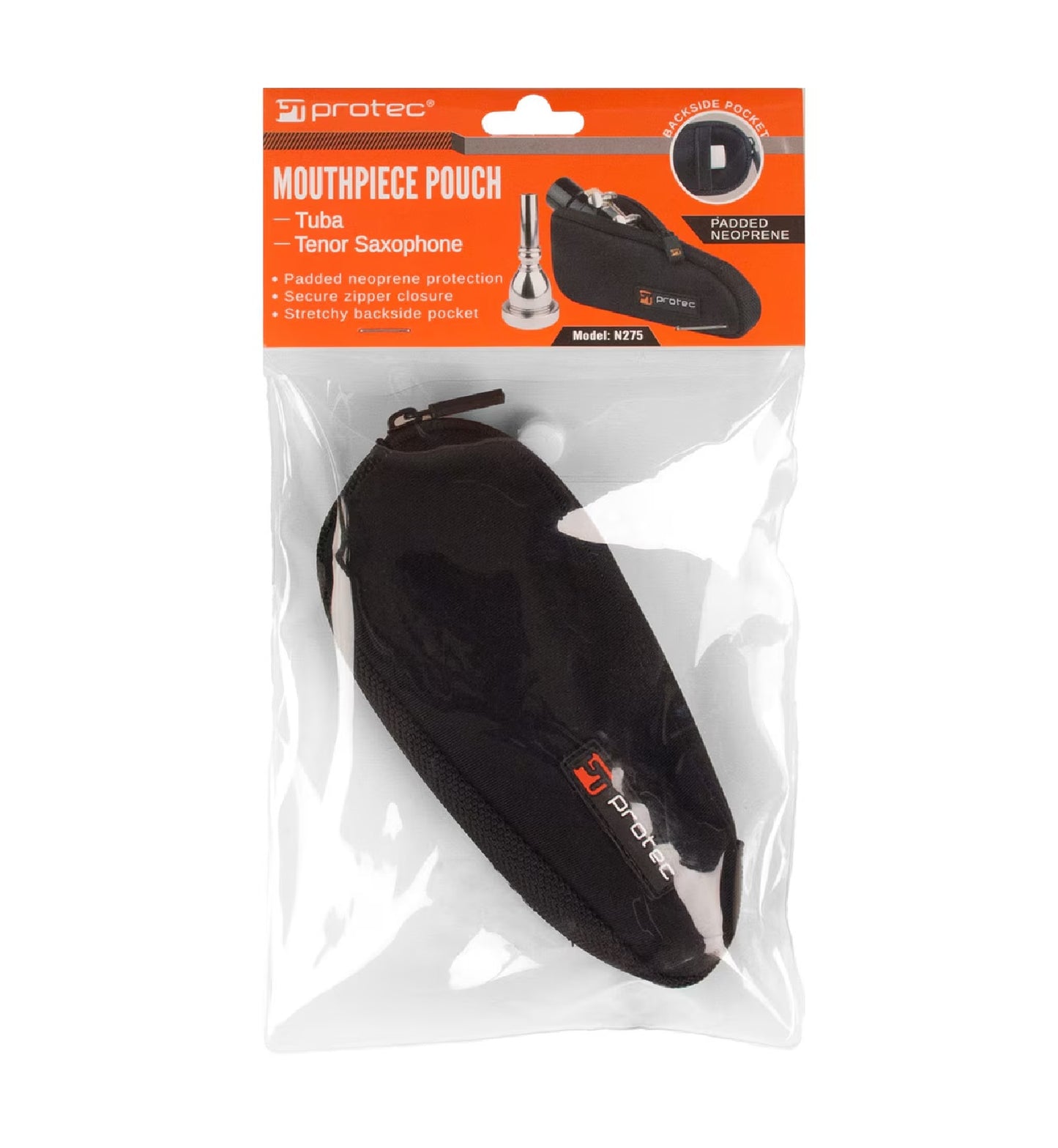 Tuba / Tenor Saxophone Mouthpiece Pouch - Neoprene, Single (Black)